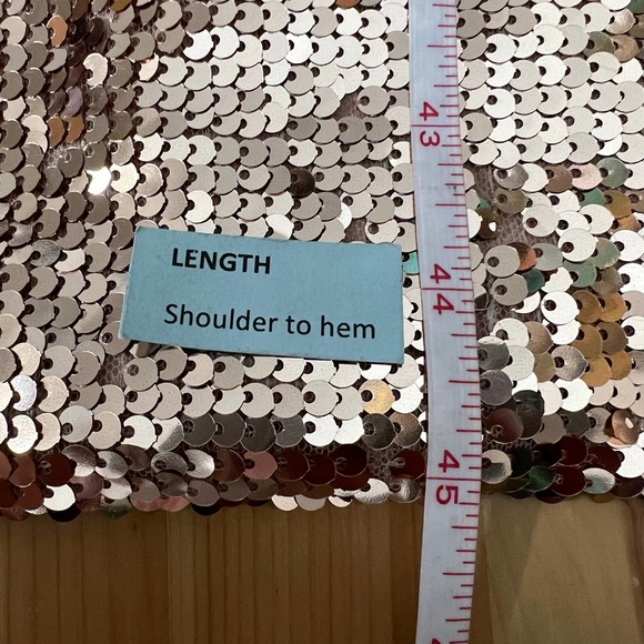 Jay Godfrey Maurice Rose Gold Sequin Dress Size 4 Cocktail Party Midi Slit - Picture 5 of 10